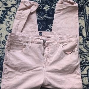 Gap Denim True Skinny High Rise Pink Ankle Jeans